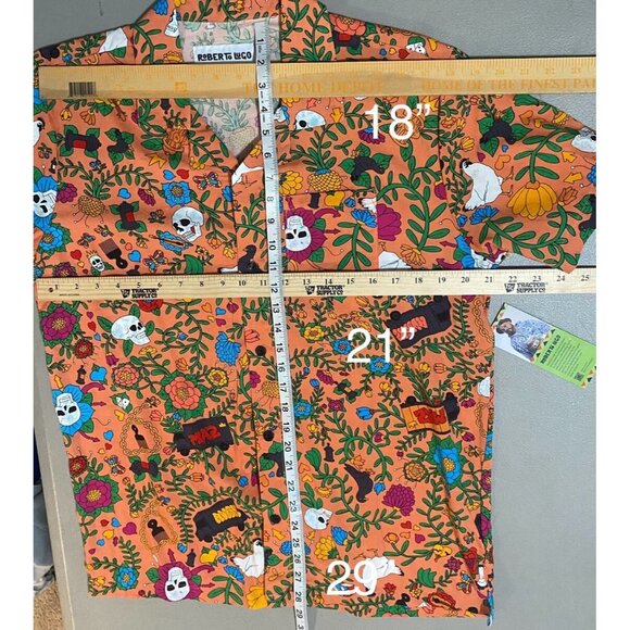 Roberto Lugo All Gender Floral Skulls Trucks Printed Rayon Button Down Shirt M - Picture 5 of 8